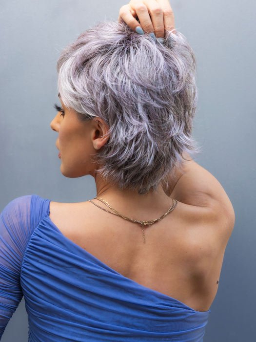 NOUR by NORIKO in LILAC-SILVER-R | Dark Root with a Light to Medium Grey Base and a hint of a soft lilac