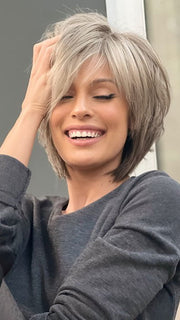 REESE by NORIKO in SANDY SILVER | Medium Brown Transitionally Blending to Silver and Dramatic Silver Bangs