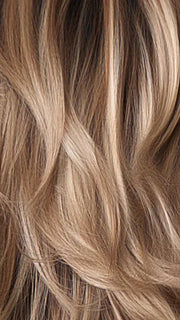 SANDY-BEIGE-BLOND-R | Carefully placed shades of dark sandy blonde and light neutral blonde with medium root tone for added depth.               
"