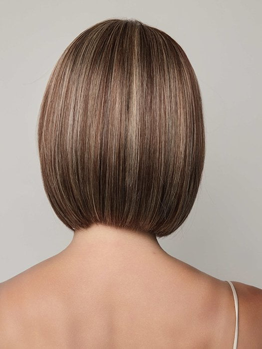 Model is wearing AMI by NORIKO in color SNOWY UMBER R | Medium Ginger Brown base with White Blond highlights
