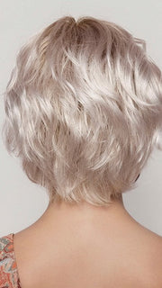 Model is wearing ASHA by RENE OF PARIS in GHOST BLOND R | Rooted Pearl Cream Blond with Platinum Undertones