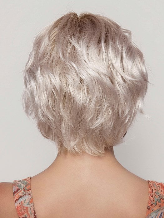 Model is wearing ASHA by RENE OF PARIS in GHOST BLOND R | Rooted Pearl Cream Blond with Platinum Undertones