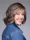 Model is wearing BUDAPEST by BELLETRESS in color BUTTERED-TOAST-R | A mix of Blonde and Brown tones