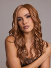 Model is wearing ESME by RENE OF PARIS in color CARAMEL COPPER | One‑tone Caramel Copper shade enhanced with ultra‑fine Cream Blonde highlights
