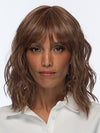 Model is wearing FRANKIE by ESTETICA in color R30/28/26 | Medium Auburn/Light Auburn/Golden Blonde Blend
