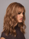 Model is wearing FRANKY by RENE OF PARIS in color MOCHA MOUSSE | Rooted Brunette featuring a Rich Mocha‑Chocolate Base layered with expertly blended highlights