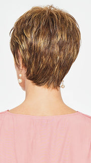 Model is wearing OPTIMISTIC by GABOR in color Model is wearing WAVER by GABOR in color SS-MEDIUM-BLONDE | Medium Blonde with Warm Highlights & Dark Brown Roots
