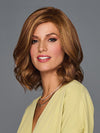 Model is wearing STUNNING VIEW by GABOR in color MEDIUM-RED | Medium Reddish Brown with Subtle Copper Highlights