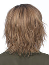 HOLLIS by ESTETICA in color RH12/26RT4 | Light Brown with Chunky Golden Blonde Highlights & Dark Brown Roots