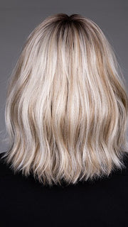 Model is wearing INDIE by BELLETRESS in color BUTTERBEER R | Dark Brown Base and Root that transitions smoothly into a buttery blonde, infused with creamy honey and toffee tones