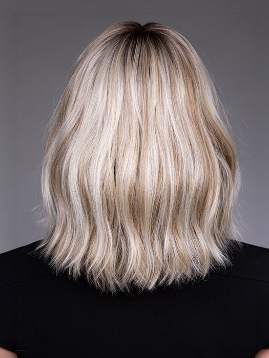 Model is wearing INDIE by BELLETRESS in color BUTTERBEER R | Dark Brown Base and Root that transitions smoothly into a buttery blonde, infused with creamy honey and toffee tones