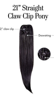 21" Straight Claw Clip Pony