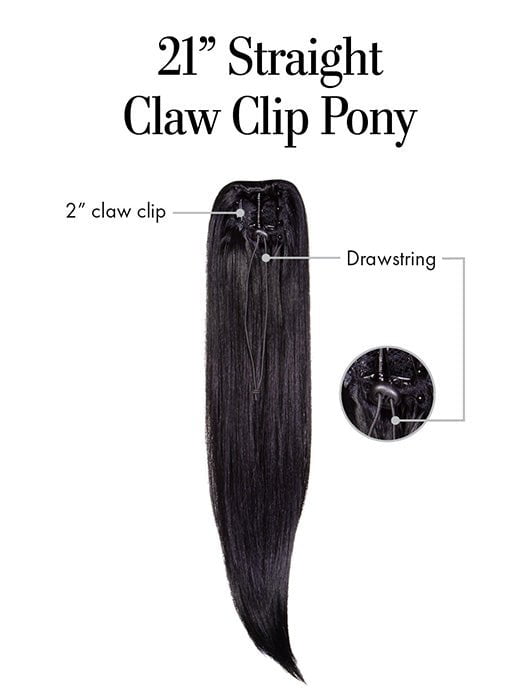 21" Straight Claw Clip Pony