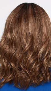 MOLLY by ENVY in CINNAMON TOFFEE |  Neutral to Warm Light Brown with Dark Brown Roots