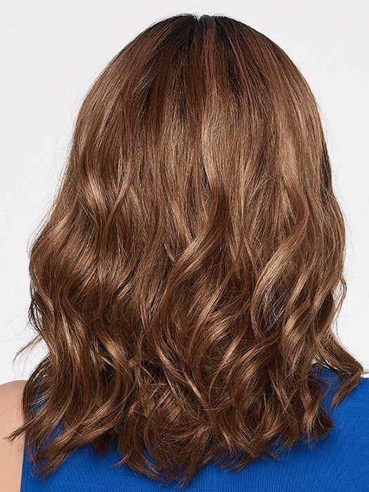 MOLLY by ENVY in CINNAMON TOFFEE |  Neutral to Warm Light Brown with Dark Brown Roots