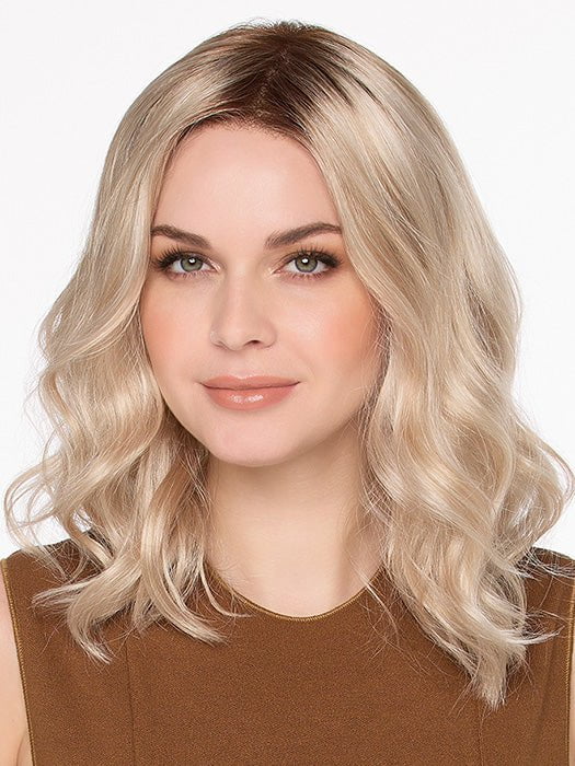 MOLLY in SILKY BEIGE | Light Platinum Blonde with Dark Brown Roots