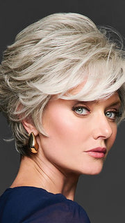 CURATED CUT by RAQUEL WELCH in color RL56/60 SILVER | Lightest Gray Evenly Blended with Pure White
