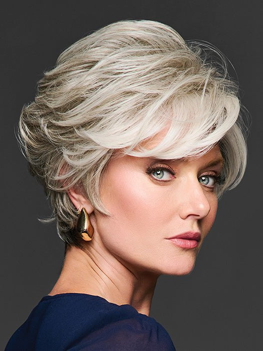 CURATED CUT by RAQUEL WELCH in color RL56/60 SILVER | Lightest Gray Evenly Blended with Pure White