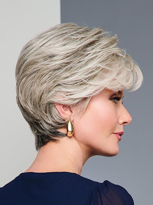 CURATED CUT by RAQUEL WELCH in color RL56/60 SILVER | Lightest Gray Evenly Blended with Pure White