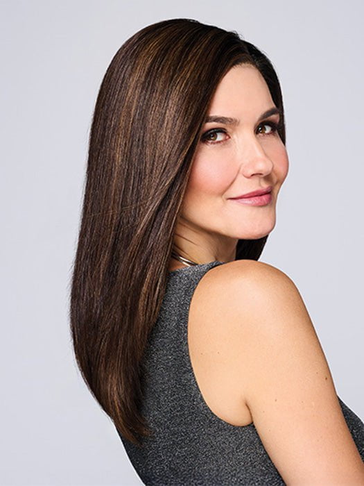 ROME ROMANCE by RAQUEL WELCH in color RH4/10SS SHADED JAVA | Off Black with Dark Brown highlights from dark roots to ends