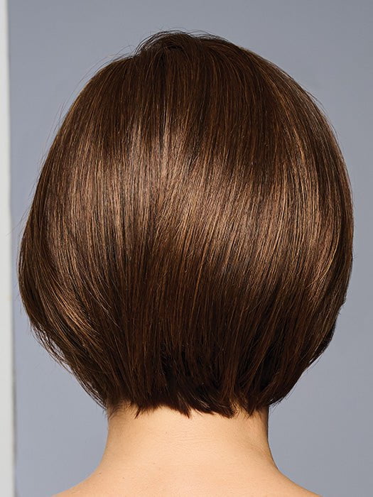 Model is wearing Top Billing 8" by Raquel Welch in RL6/30 COPPER MAHOGANY