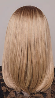 Model is wearing SLOAN by RENE OF PARIS in color BUTTER BISCUIT BLOND | Soft, Pale Chocolate Root that melts into a blend of Buttery and Biscuit Blonde tones