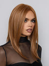 Model is wearing SLOAN by RENE OF PARIS in color CARAMEL COPPER | One‑tone Caramel Copper shade enhanced with ultra‑fine Cream Blonde highlights