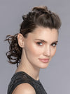 Model is wearing CAVA by ELLEN WILLE in DARK CHOCOLATE MIX 4.6.33 | Darkest/Dark Brown with Dark Auburn Blend