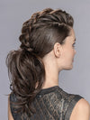 Model is wearing CAVA by ELLEN WILLE in DARK CHOCOLATE MIX 4.6.33 | Darkest/Dark Brown with Dark Auburn Blend