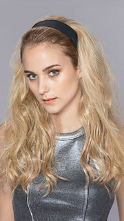 Model is wearing STEVIA by ELLEN WILLE in color SAHARA BEIGE MIX 16.22.14 | Medium Blonde and Light Neutral Blonde with Medium Ash Blonde Blend