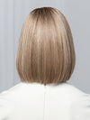 Model is wearing Supreme Plus Deluxe by Ellen Wille in color SAND MULTI ROOTED 15.22.14 | Light Ash Blonde and Light Neutral Blonde with Medium Ash Blonde Blend and Shaded Roots