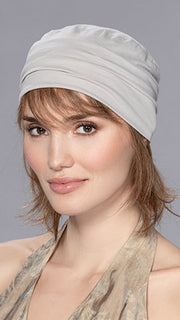 Model is wearing VERBENA by ELLEN WILLE in color MOCCA MIX 830.10 | Medium Brown Blended with Light Auburn and Light Brown Blend