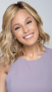 SIMMER ELITE PETITE by Raquel Welch in RL14/25SS SHADED HONEY GINGER | Dark Blonde Evenly Blended with Medium Golden Blonde With Dark Roots