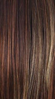 RAZBERRY ICE R | Rooted Dark Auburn with Medium Auburn Base with Copper and Strawberry Blonde Highlights