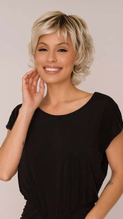 Roxie in VILLANA by ELLEN WILLE in color CREAM BLONDE SHADED 23.25.1001 | Lightest Pale and Lightest Golden Blonde blend with Winter White and Shaded Roots