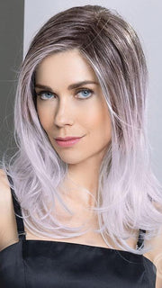 SAVELLI in color WHITE LAVENDER TIPPED | Icy platinum with Lavender Undertones Intensifying Towards the Tips with Shaded Roots