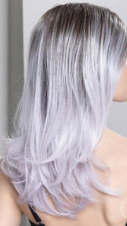 SAVELLI in color WHITE LAVENDER TIPPED | Icy platinum with Lavender Undertones Intensifying Towards the Tips with Shaded Roots