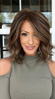 Jenna Fail @jenna_fail wearing SIMMER by RAQUEL WELCH WIGS in RL8/29 HAZELNUT | Medium Brown With Ginger Red Highlights