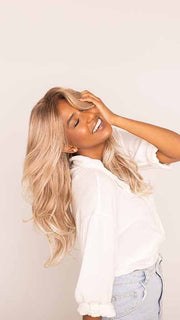 Sophia is wearing LYNDON by RENE OF PARIS in color MELTED-MARSHMALLOW 