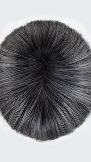 SALT/PEPPER ROOTED | Darkest and Dark Brown with Grey and Pearl White Blend with Shaded Roots