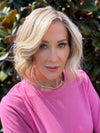Eileen @crazywiglady is wearing VICTORIA by BELLE TRESS in color BUTTERBEER R | Dark Brown Base and Root that transitions smoothly into a buttery blonde, infused with creamy honey and toffee tones