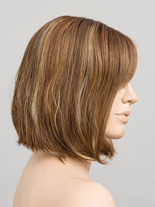 TOBACCO ROOTED | Medium Brown, Dark Strawberry Blonde, and Light Golden Blonde Blend with Shaded Roots