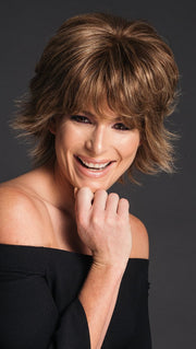 Short Human Hair Wig by RAQUEL WELCH in R11S+ GLAZED MOCHA