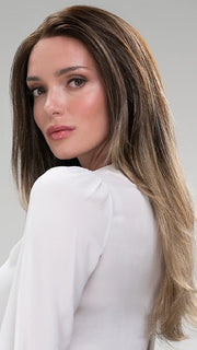 Zara Lite by JON REANU in S8-18/26RO FAWN |  Cascading Ombre Shade | Rich Dark Brown Roots blend with Honey and Platinum Blonde Hues at the Tips