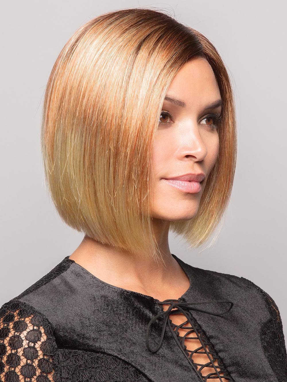 The Kai Wig by Rene of Paris is a short, straight bob style for sleek sophistication