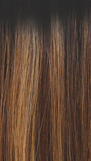 MOLTEN AMBER | Medium Golden Brown, Light Copper Brown, and Medium Golden  Blonde with Dark Brown Roots