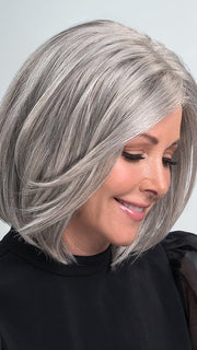 KRISTEN by Jon Renau in 39/51/60 MIST | Pure White front with Light Natural Ash Brown with 75% Light Grey, graduating to Light Grey with 30% Dark Brown