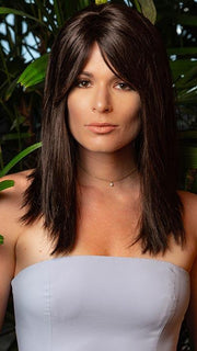 PLATINUM 106 by LOUIS FERRE in 4 CAPPUCCINO | Dark Brown  (This piece has been styled and straightened)