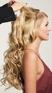 20" INVISIBLE SYNTHETIC HAIR EXTENSION by Hairdo in R14/88H Golden Wheat | Medium Blonde Streaked With Pale Gold Highlights