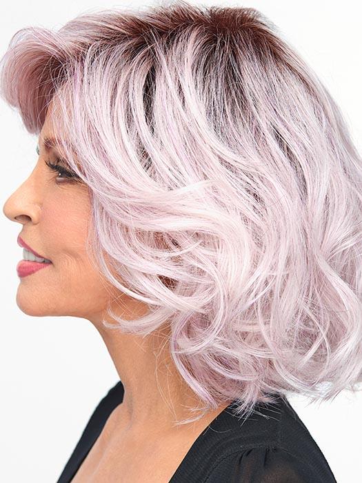 Colorful Wig by Raquel Welch: The light lavender tone puts you at the forefront of modern hair with a rooted top and fashion-forward fantasy shades of metallic, light purple hues. Including a lace front monofilament part for off-the-face styling versatility